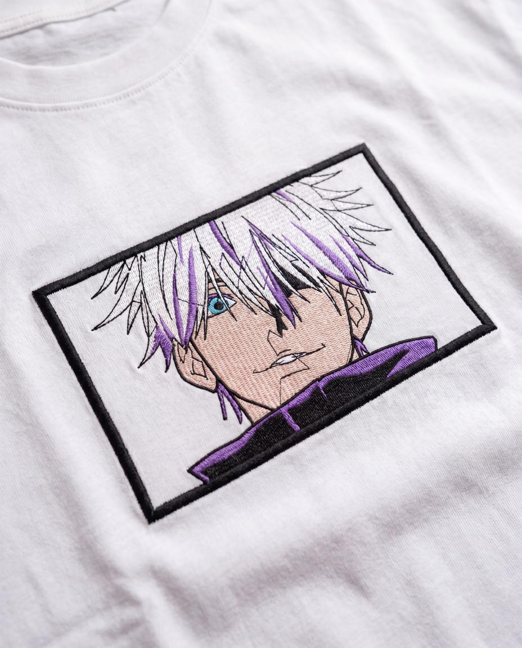 Gojo Satoru Signature Embroidery Heavyweight Tee (White) (260 GSM)