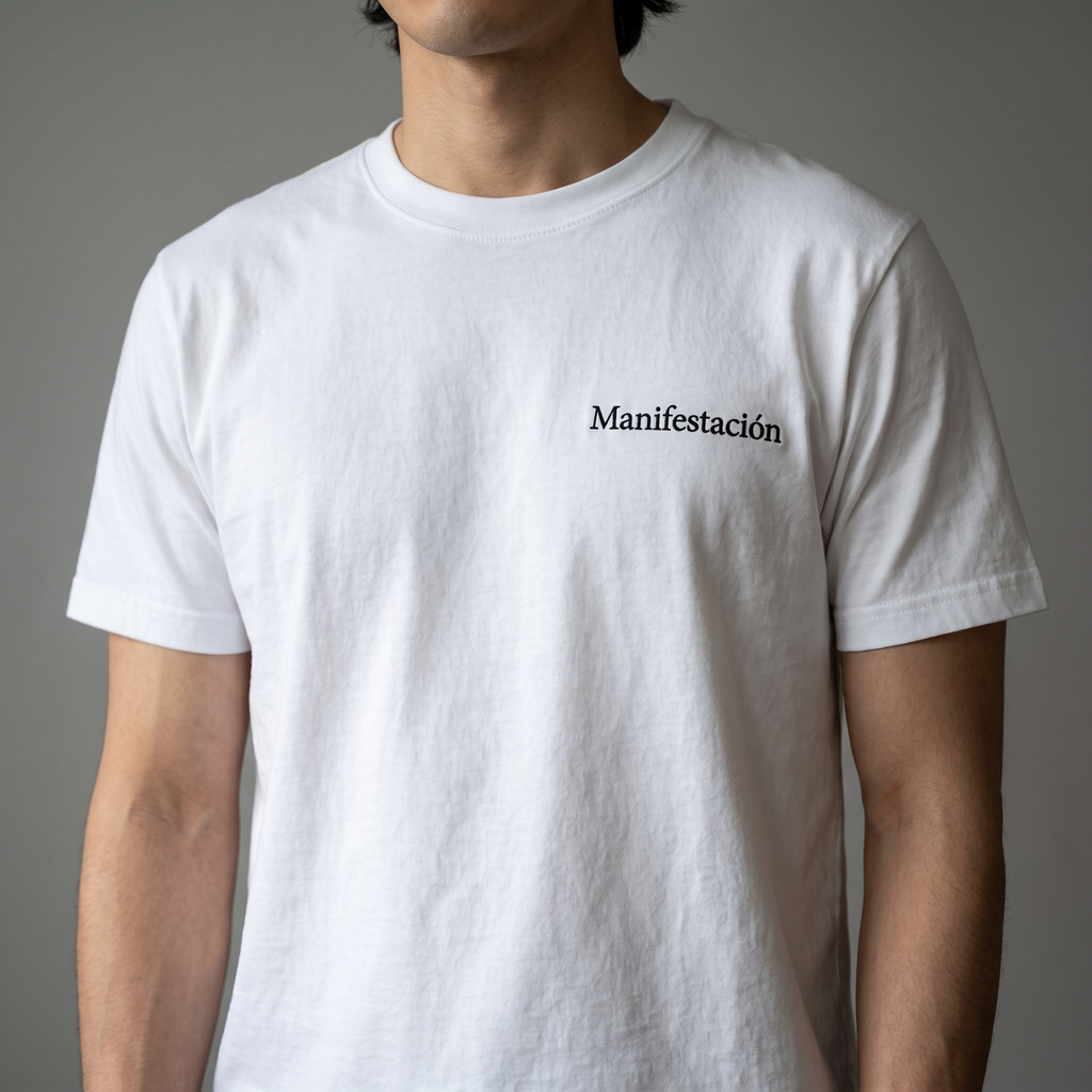 Manifestación 11:11 Embroidered T-Shirt – Crisp White