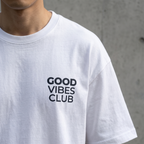 Good Vibes Club Minimalist Threadwork Boxy Tee | Relaxed Fit – White