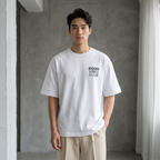 Good Vibes Club Minimalist Threadwork Boxy Tee | Relaxed Fit – White